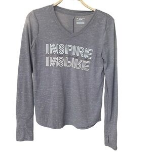 Tek Gear Women’s Size SP Long Sleeve Gray Inspire Shirt Top